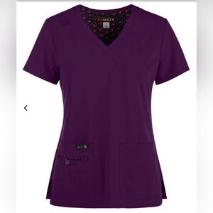 KOI Basics Becca Women’s 4 Pocket Stretch V Neck Scrub Top Size XL NWOT